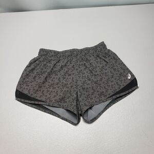 ASICS gray and black active wear work out shorts with liner women's size XS